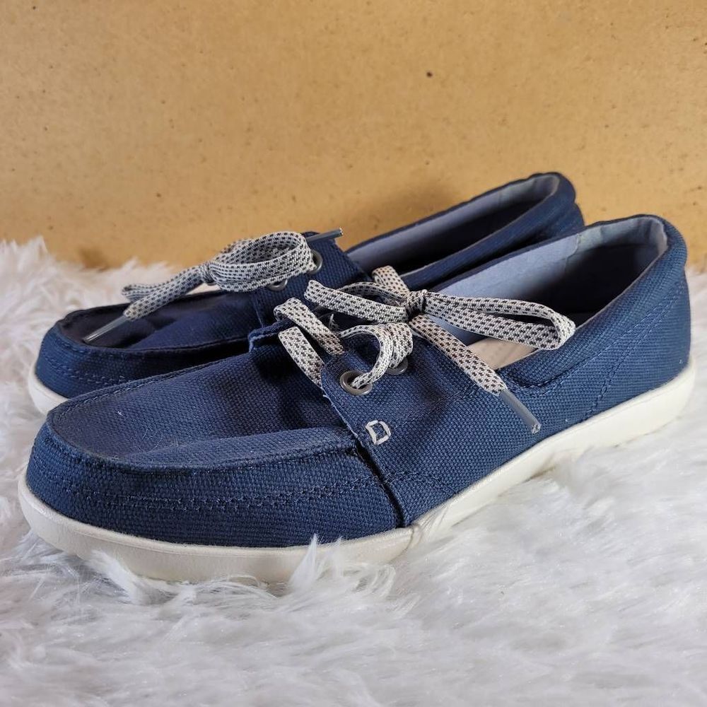 Crocs Women's Walu II Triple Comfort Canvas Skimmer- Size 7